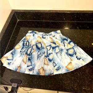 Vintage Lily’s of Beverly Hills Tropical Blue Women's Pleated Skirt